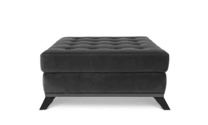 Apsley grey velvet tufted Ottoman by KHL