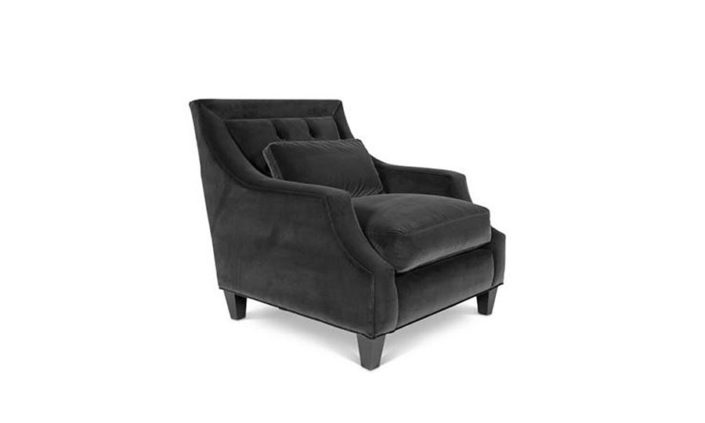 Cambridge charcoal velvet Lounge Chair by KHL
