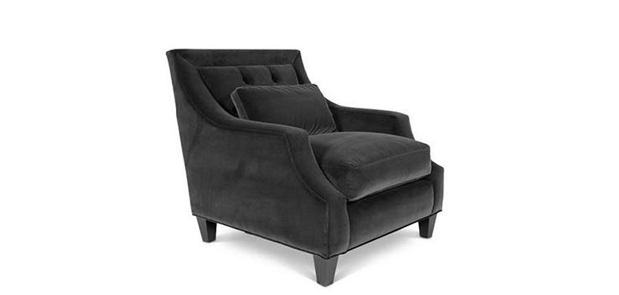 Cambridge charcoal velvet Lounge Chair by KHL