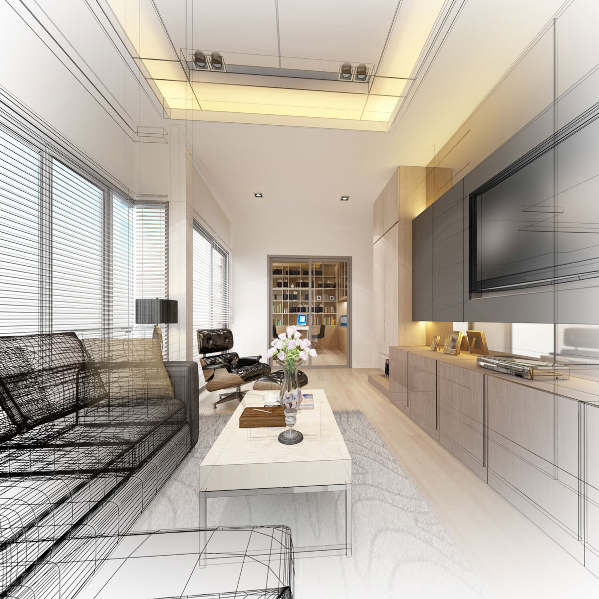 lobby Rendering of a modern lobby