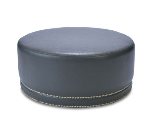 Beckett Round leather Ottoman by KHL