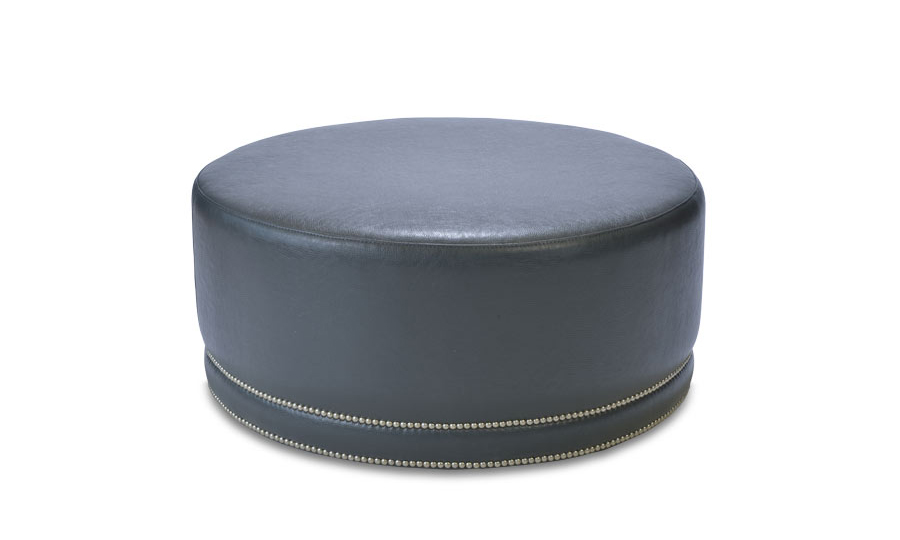 Beckett Round leather Ottoman by KHL